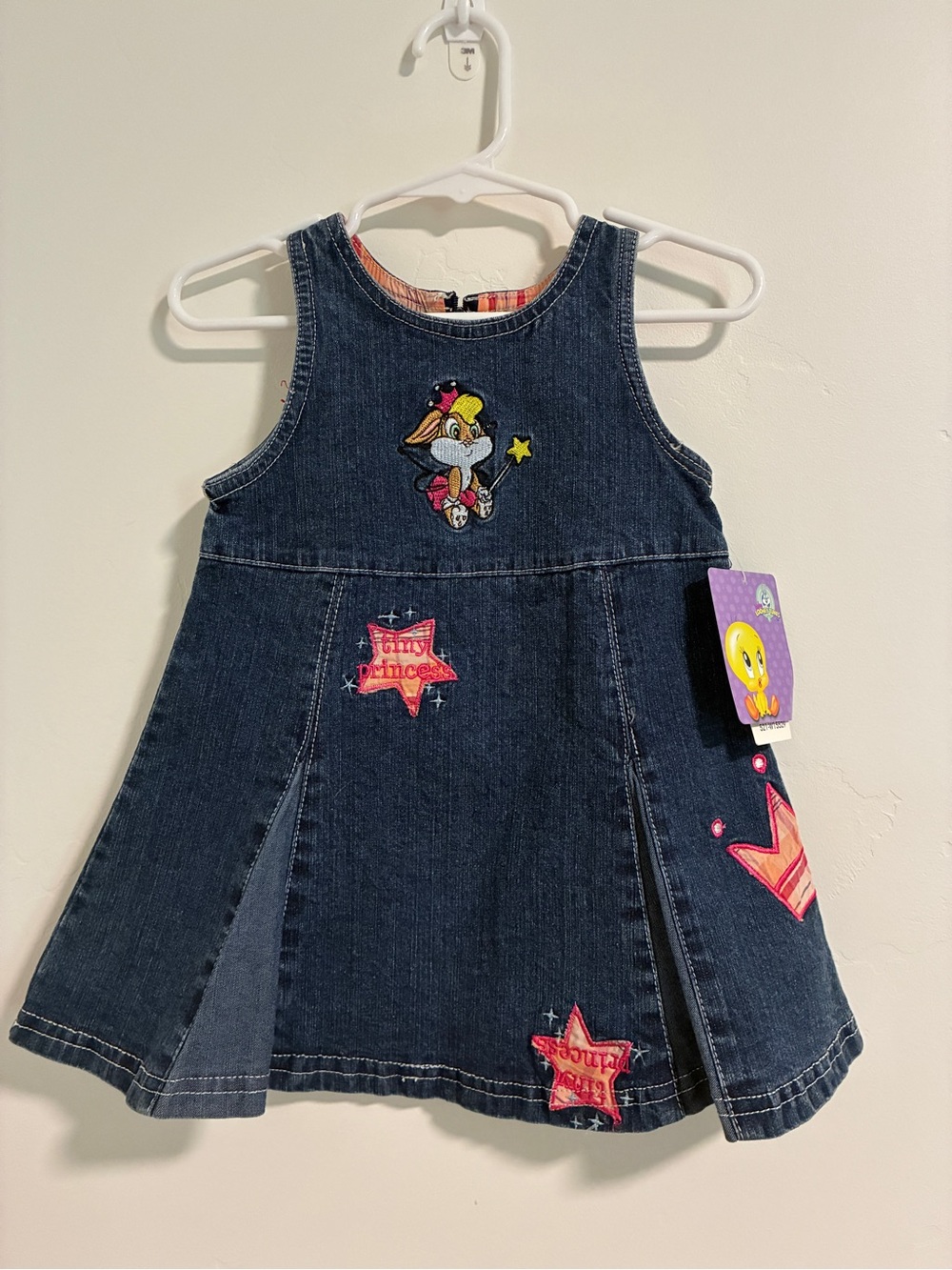 Vintage Loony Tunes dress ft. Embroidered Lola Bunny and Tweety Bird Graphics